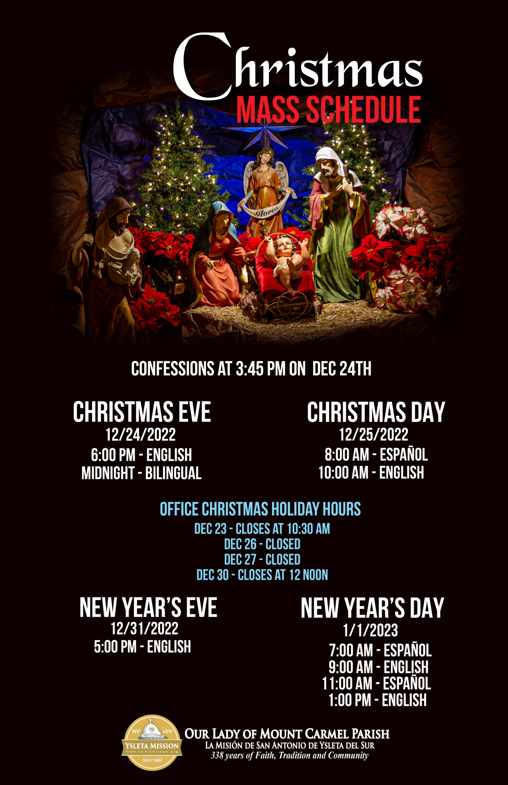 Christmas Mass Schedule Ysleta Mission